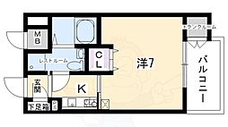 ベラジオ四条烏丸 1Kの間取図画像