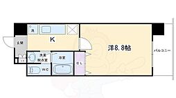 ハウスセゾン四条通 1Kの間取図画像
