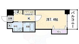HF四条河原町レジデンス 1Kの間取図画像