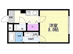 エテルノポッソ 1Kの間取図画像