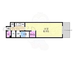 エスリード京都梅小路 1Kの間取図画像