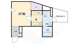 クレストコート二条城北 1Kの間取図画像