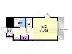 ノアズアーク京都朱雀 1Kの間取図画像