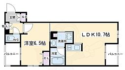 ヴィラ聖護院 1LDKの間取図画像