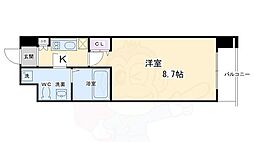 プレサンスNEO京都烏丸 1Kの間取図画像
