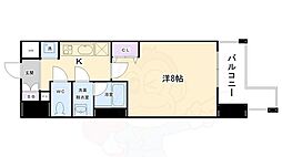 ベラジオ五条堀川2 1Kの間取図画像