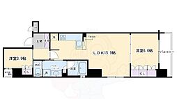 リーガル京都烏丸東 2LDKの間取図画像