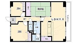 ラフィネ西京極 3LDKの間取図画像