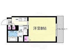 Gladvis清水五条 1Kの間取図画像