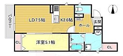 Dankecourt 1LDKの間取図画像