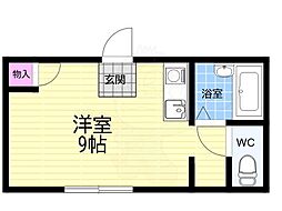 コーポ乾隆 ワンルームの間取図画像