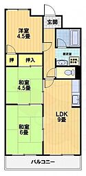 嵯峨野ロイヤルハイツ 3LDKの間取図画像
