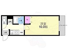 ビクトワール二条 1Kの間取図画像
