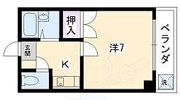 アヴニールK 1Kの間取図画像