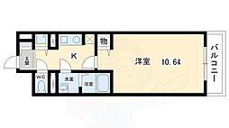 カーサ・ヴェルデ西洞院 1Kの間取図画像