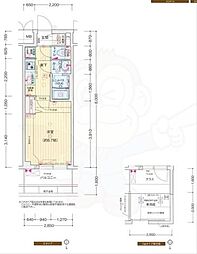 プレサンス京都東寺 1Kの間取図画像