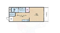 グランチェリー 1DKの間取図画像