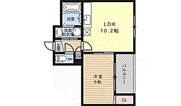 ベルビュー太秦 1LDKの間取図画像