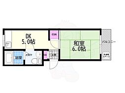 乾ハイツ 1DKの間取図画像