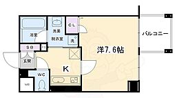 ベラジオ五条堀川2 1Kの間取図画像