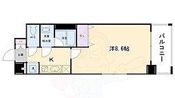 ベラジオ五条堀川2 1Kの間取図画像