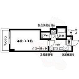 ファミーユフジ 1Kの間取図画像