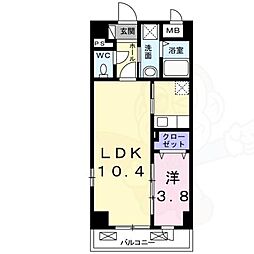 i・レジデンス京都南 1LDKの間取図画像
