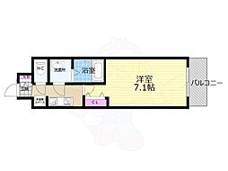 プレデコート西京極 1Kの間取図画像