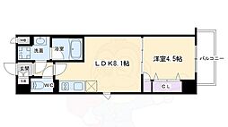 ヴィラ岡崎神宮 1DKの間取図画像
