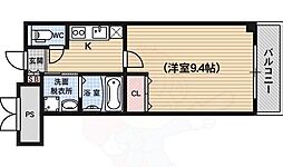 ツインシス御池 1Kの間取図画像