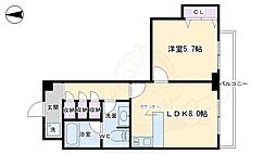 サンシティ御所西 1LDKの間取図画像