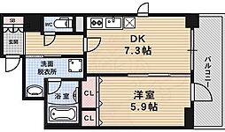ベラジオ五条堀川3 1DKの間取図画像