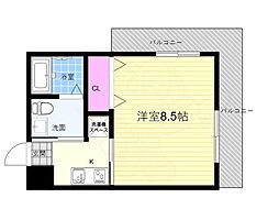 クレアラ・クーオ 1Kの間取図画像