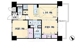 エステムプラザ京都河原町通2レジデンシャル 1SLDKの間取図画像