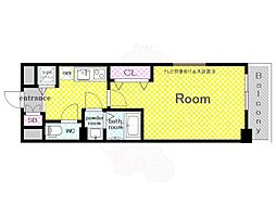 Luxe京都西大路 1Kの間取図画像