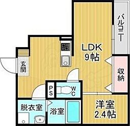リアコート北山 1LDKの間取図画像