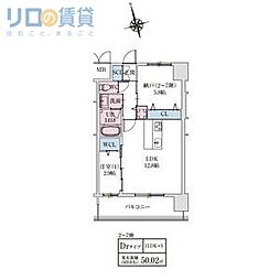スプランディッドライズ新大阪ノース 1SLDKの間取図画像