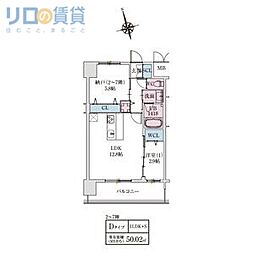スプランディッドライズ新大阪ノース 4階2LDKの間取り