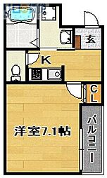 大阪市東淀川区柴島2丁目マンション 1Kの間取図画像