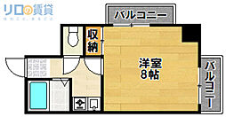 メゾンクレール 1Kの間取図画像