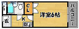 ルミエール 1Kの間取図画像