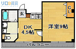 第8淀川ビル 1DKの間取図画像