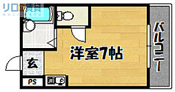 エクセレントジョーシン6 ワンルームの間取図画像