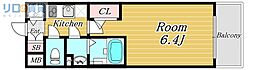エスリード新大阪ザ・プレミアEAST 1Kの間取図画像