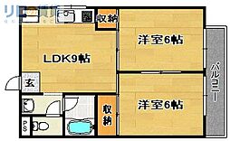 加藤マンション 2LDKの間取図画像