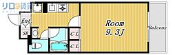 グランシャルマン新大阪 1Kの間取図画像