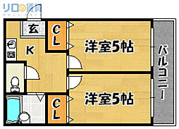 ミングル豊新セリオ 2Kの間取図画像