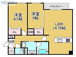 クラシスト瑞光 2LDKの間取図画像