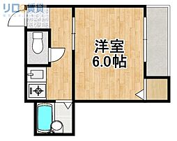 グローリーワン 1Kの間取図画像