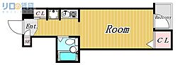T-HOMES新大阪 1Kの間取図画像